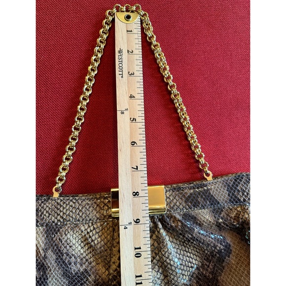 Perlina Python Embossed Leather Shoulder Purse - Picture 12 of 14